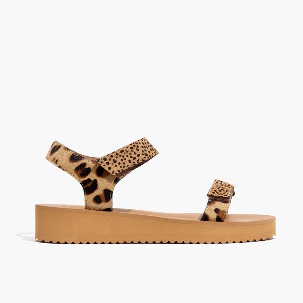 Madewell Calf Hair Leopard and Spot Platform Sandal